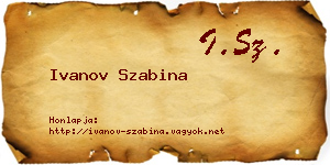 Ivanov Szabina névjegykártya