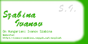 szabina ivanov business card